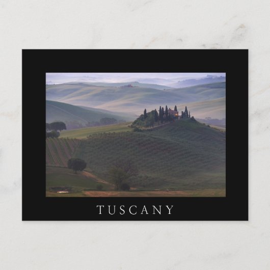 朝霧の黒いはがきのトスカーナの家 ポストカード (正面)