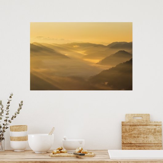 朝霧輝くの日の光 ポスター (キッチン)