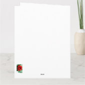 朝露に濡れた赤いバラ カード (裏面)