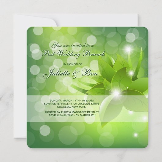 朝露のポストウェディング ブランケットの招待状 招待状 (正面)