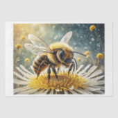 朝露の花の上に蜂 –  薄葉紙 (正面)