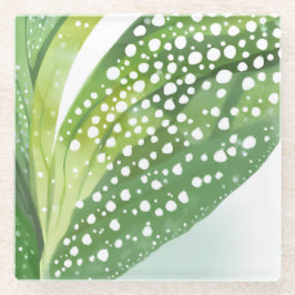 朝露グリーンリーフ ガラスコースター