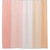 朝露ピンクと黄ストライプ色 シャワーカーテン (正面)