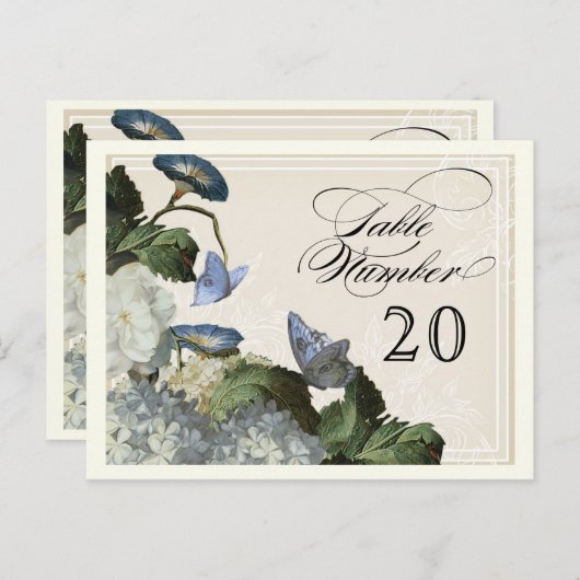 朝顔あじさい – テーブルの座席番号 ポストカード (正面/裏面)