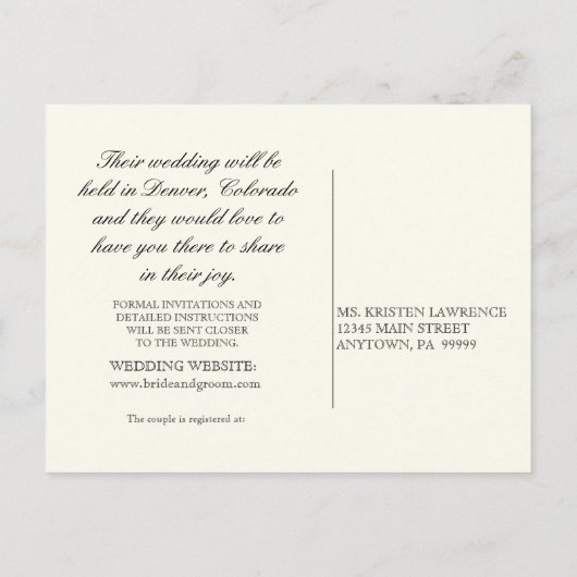 朝顔あじさい – 日付のはがきを保存 案内ポストカード (裏面)