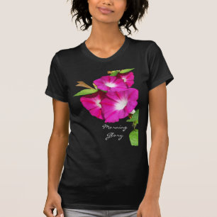 朝顔およびハート Tシャツ