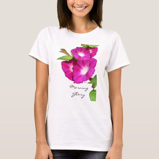 朝顔およびハート Tシャツ (正面)