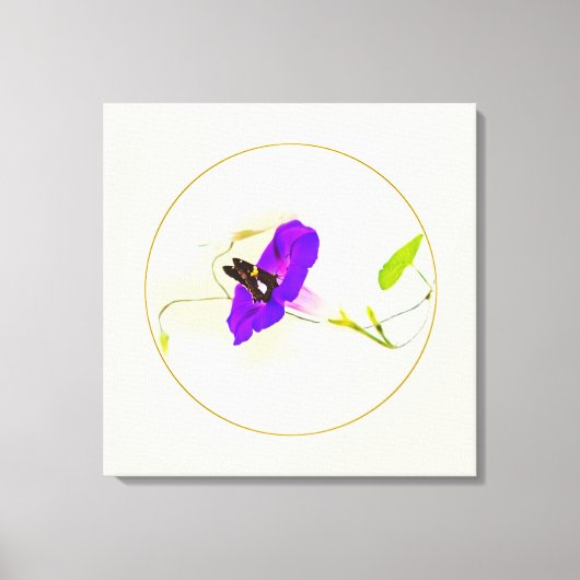朝顔と蝶 キャンバスプリント (正面)