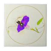 朝顔と蝶 タイル (正面)