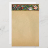 朝顔と赤い果実の羊皮紙 便箋 (正面/裏面)