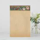 朝顔と赤い果実の羊皮紙 便箋 (スタンド正面)