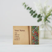 朝顔と赤い果実モノグラム 名刺 (スタンド正面)