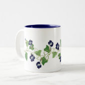 朝顔によっては花の庭のマグが開花します ツートーンマグカップ (正面左)