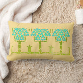 朝顔のステンシル枕 ランバークッション (ブランケット)