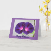 朝顔のハッピーバースデーの挨拶状 カード (黄色い花)