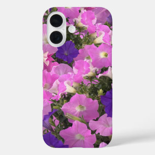 朝顔のピンクと紫の花の写真 iPhone 16ケース