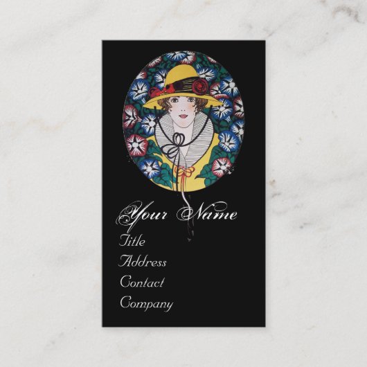 朝顔のモノグラムの女性 名刺 (正面)