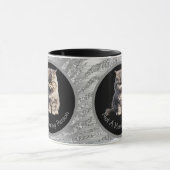 朝顔の人でもシルバーキャッ怒トでも マグカップ (中央)