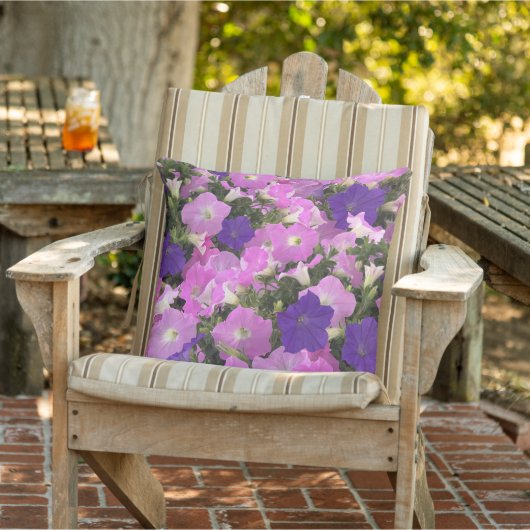 朝顔の写真ピンクと紫の花 アウトドアクッション (椅子)
