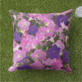 朝顔の写真ピンクと紫の花 アウトドアクッション (芝生)