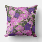朝顔の写真ピンクと紫の花 アウトドアクッション (正面)