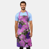 朝顔の写真ピンクと紫の花 エプロン (着用した状態)