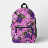朝顔の写真ピンクと紫の花 プリントバックパック (正面)