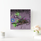 朝顔の夏の壁時計 スクエア壁時計 (ホーム)