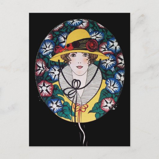 朝顔の女性 ポストカード (正面)