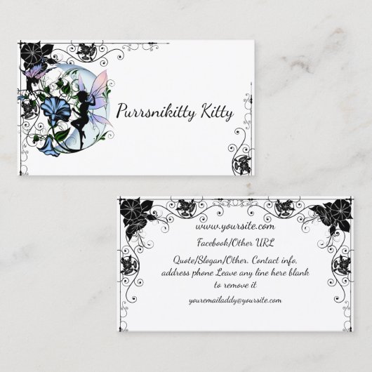 朝顔の影の妖精および宇宙猫 名刺 (正面/裏面)