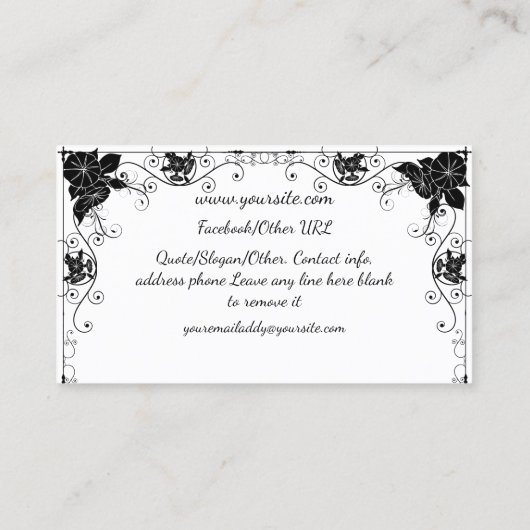 朝顔の影の妖精および宇宙猫 名刺 (裏面)