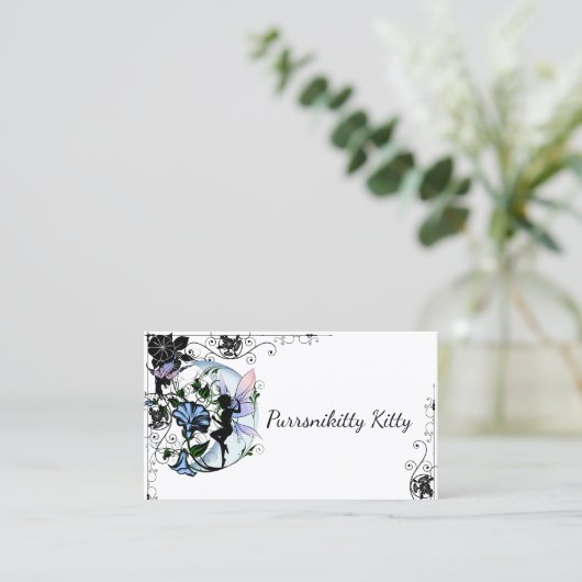 朝顔の影の妖精および宇宙猫 名刺 (スタンド正面)