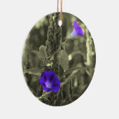 朝顔の白黒の花のオーナメント セラミックオーナメント (右)