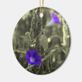 朝顔の白黒の花のオーナメント セラミックオーナメント (左)