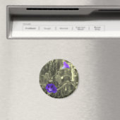 朝顔の白黒の花の磁石 マグネット (インサイチュ (食洗機))