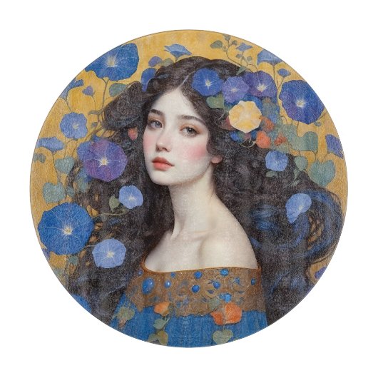 朝顔の美女 カッティングボード (正面)