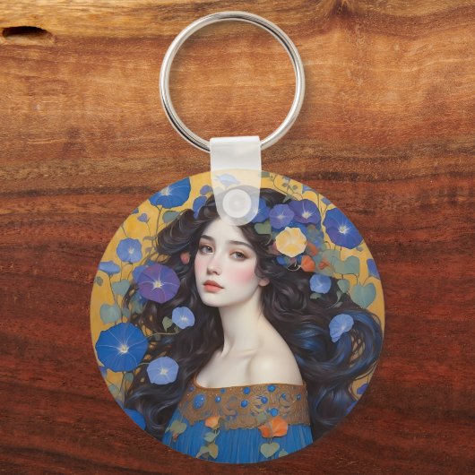 朝顔の美女 キーホルダー (裏面)