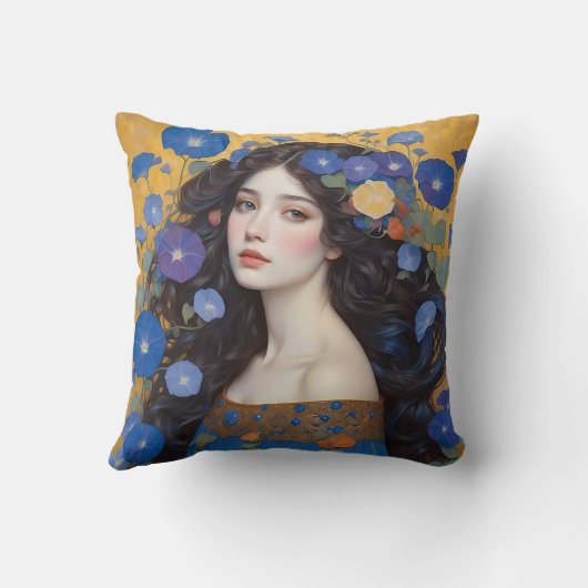 朝顔の美女 クッション (裏面)