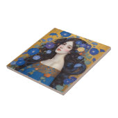 朝顔の美女 タイル (側面)