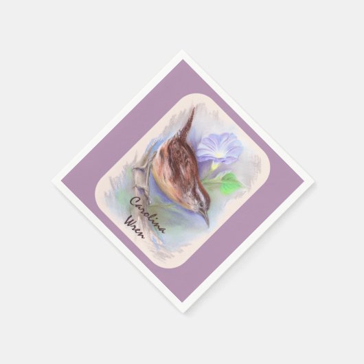 朝顔の花が咲くカロライナのウォレン スタンダードカクテルナプキン (角)