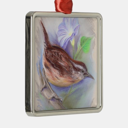 朝顔の花が咲くカロライナのウォレン メタルオーナメント (右)