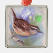 朝顔の花が咲くカロライナのウォレン メタルオーナメント (正面)