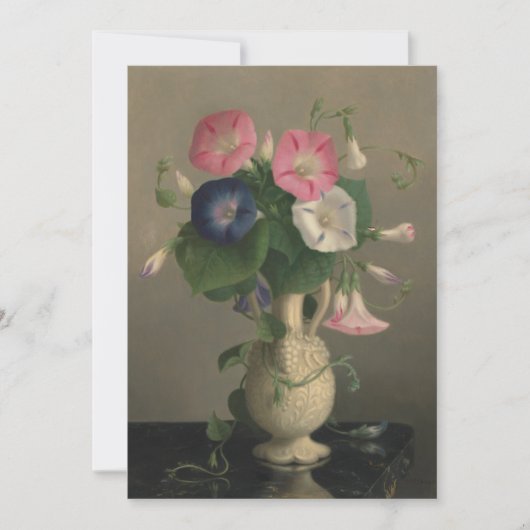 朝顔の花の平絵を描らなグリーティングカード カード (正面)