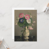 朝顔の花の平絵を描らなグリーティングカード カード (正面/裏面インサイチュ)