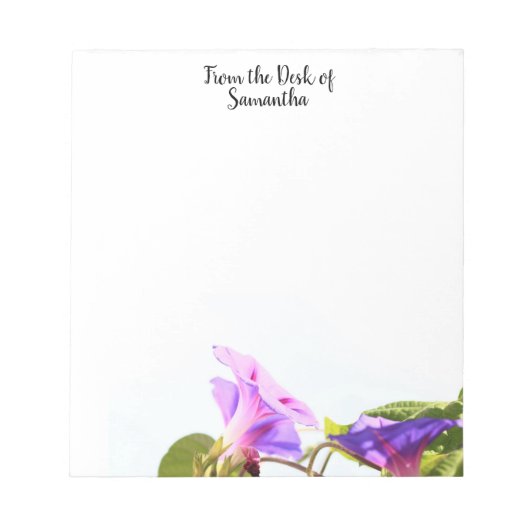 朝顔の花の文房具 レターヘッド ノートパッド (正面)