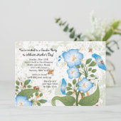 朝顔の花の母の日招待状 招待状 (スタンド正面)