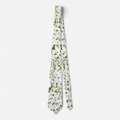 朝顔の花柄の葉のつる植物の植物のタイ ネクタイ (正面)