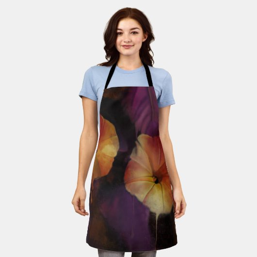 朝顔の花 エプロン (着用した状態)