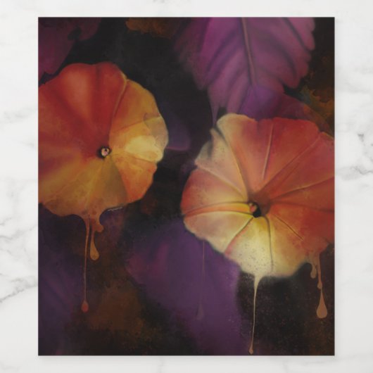 朝顔の花 ワインラベル (シングルラベル)