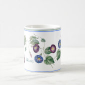 朝顔のRedouteのパーソナライズなコーヒー・マグ コーヒーマグカップ (中央)